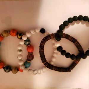 4 pcs charm beaded bracelet ( pre-owned)
